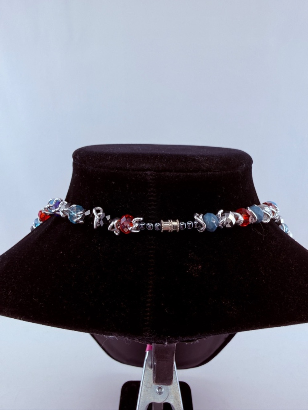 Bib-Style Fringe Bead Statement Necklace - Picture 2 of 4